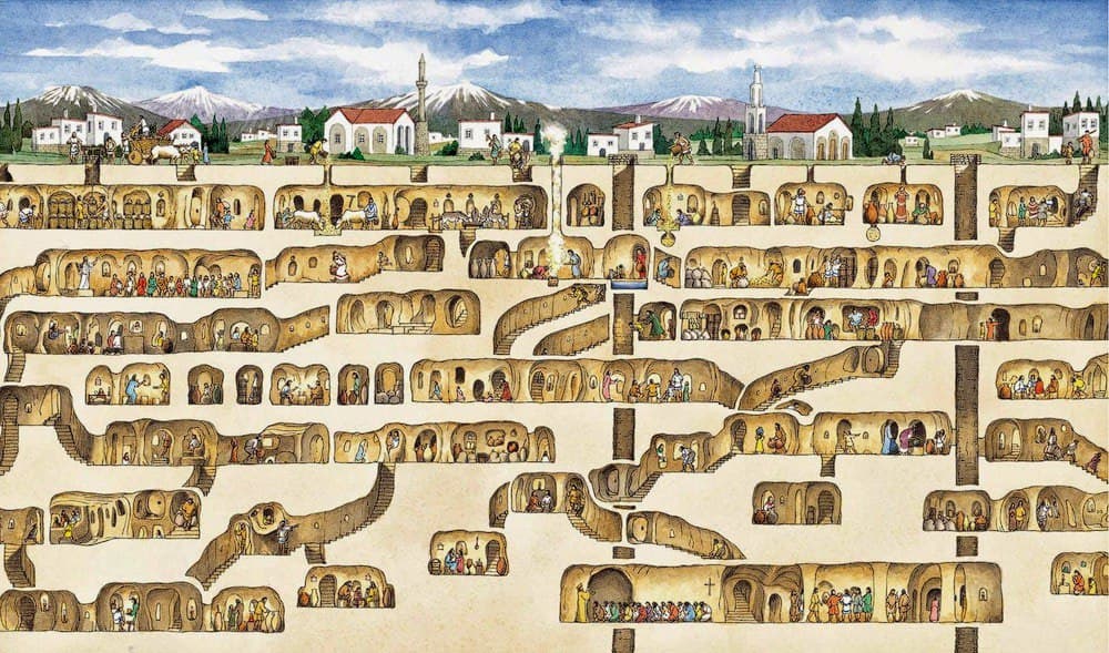 The Hidden History: An underground city 65 meters deep in Turkey