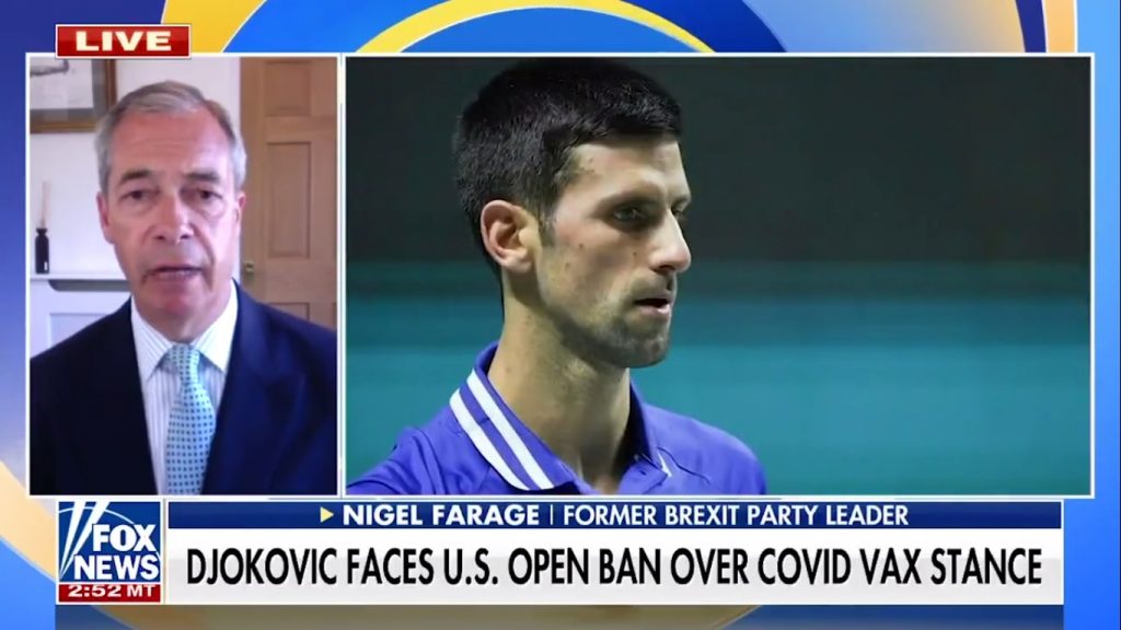 Nigel Farage talks about Djokovic’s ban from participating in the US Open