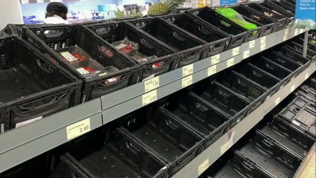 Supermarkets in the Netherlands have started to empty