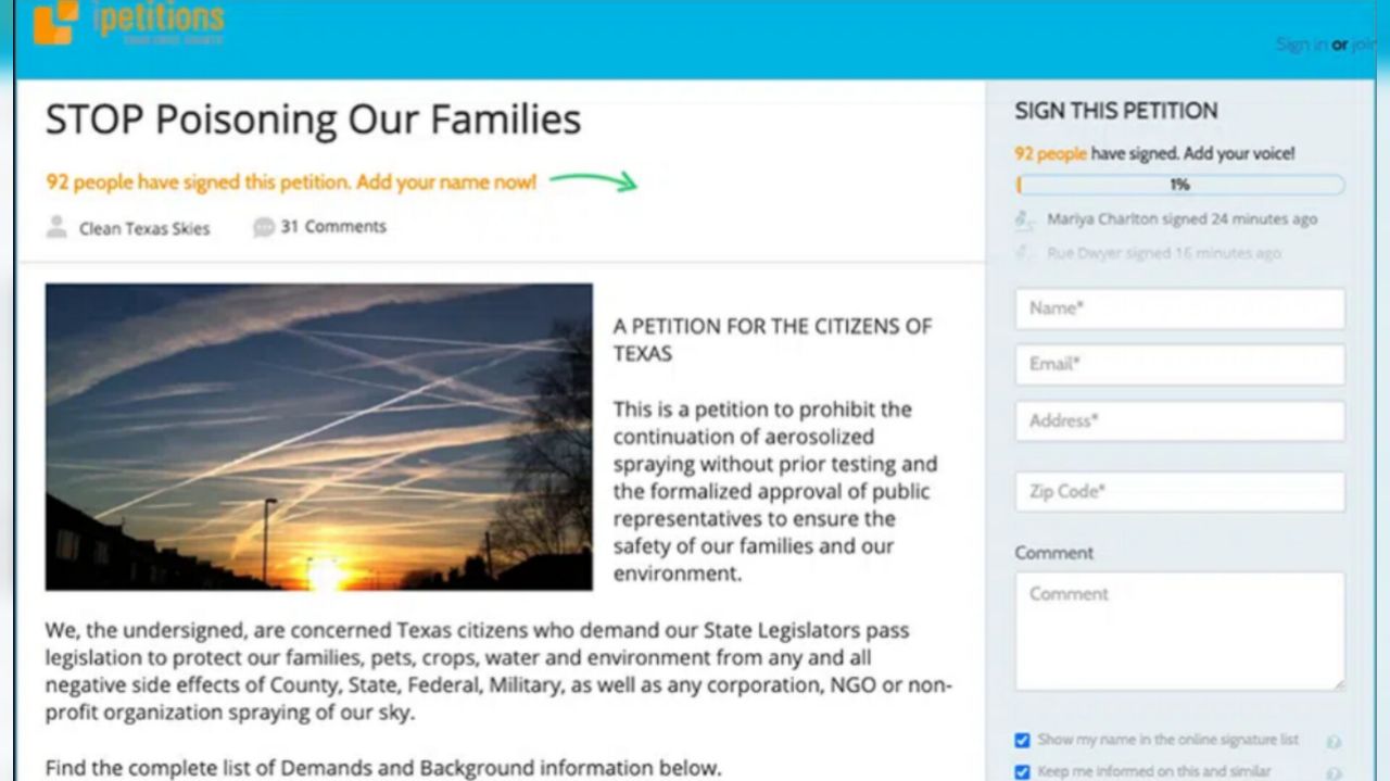 Texas may be the first state to ban chemtrails